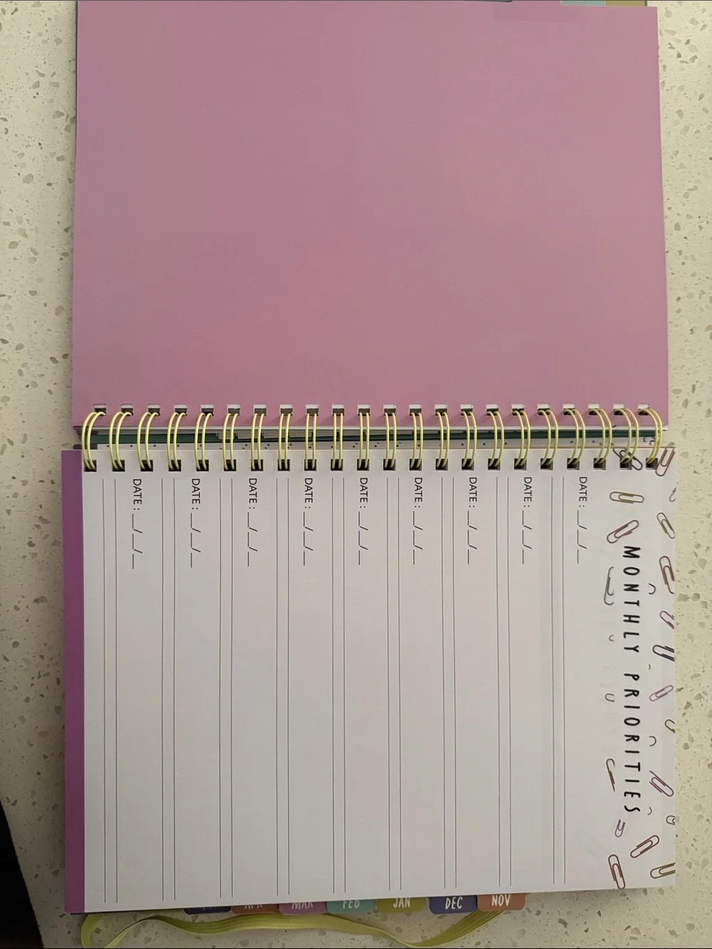 Pembrook 2026-2027 Teacher Planner – Black with Pastel Paperclip Design
